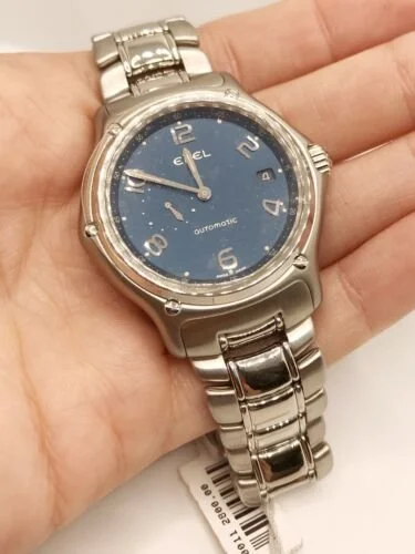 極美品 EBEL 1911 クラッシック 腕時計 ブルー ギャランティ付属 EBEL 1911 Blue Dial Stainless Steel Men's Automatic Watch with